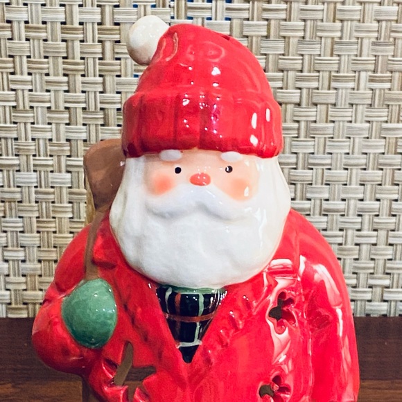 🎄🌟HP🌟NWOB Hallmark Woodland Santa Ceramic Christmas Tea Light Holder - Picture 4 of 10